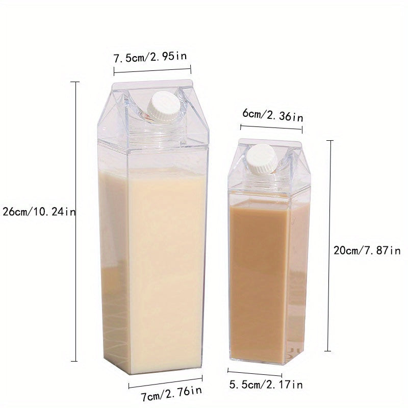 Set of milk carton design water bottle, plastic water cups for portable drinking on-the-go, ideal birthday gift