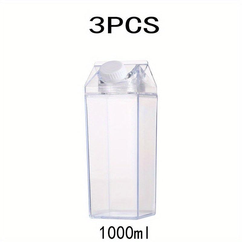 Set of milk carton design water bottle, plastic water cups for portable drinking on-the-go, ideal birthday gift