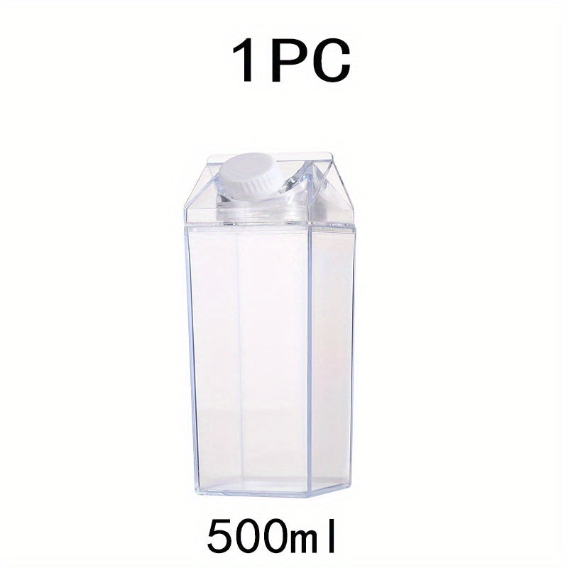 Set of milk carton design water bottle, plastic water cups for portable drinking on-the-go, ideal birthday gift