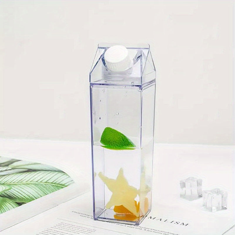 Set of milk carton design water bottle, plastic water cups for portable drinking on-the-go, ideal birthday gift