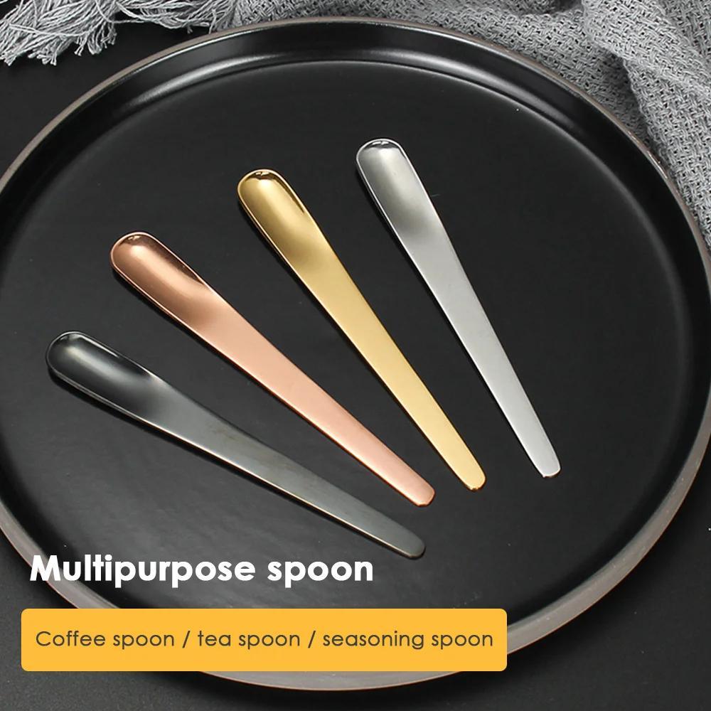 Set of 6 Stainless Steel Coffee Spoons for Desserts, Small Coffee Scoops, Mixing, and Stirring Bar, Ideal for Kitchen Tableware