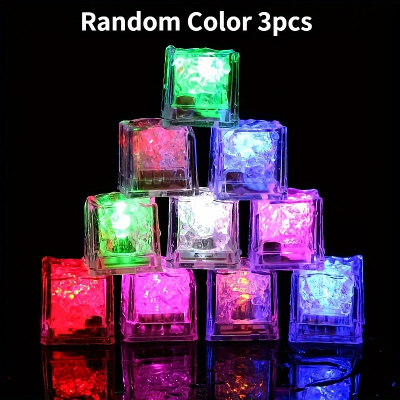 3 glowing shower cubes that light up in water, perfect for KTV bars and holiday decorations in the bathroom.