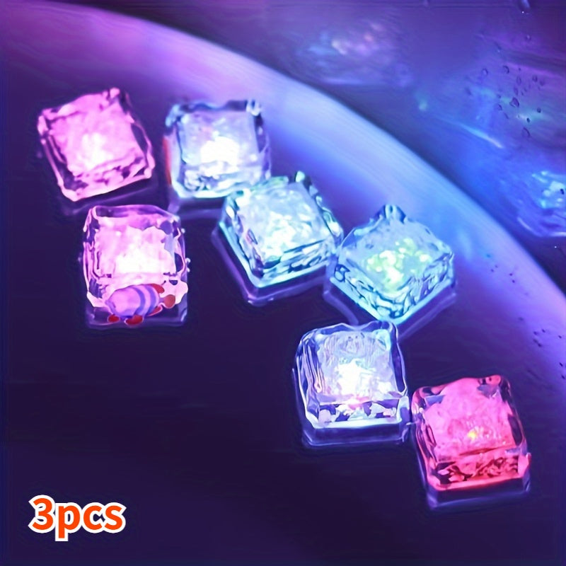 3 glowing shower cubes that light up in water, perfect for KTV bars and holiday decorations in the bathroom.