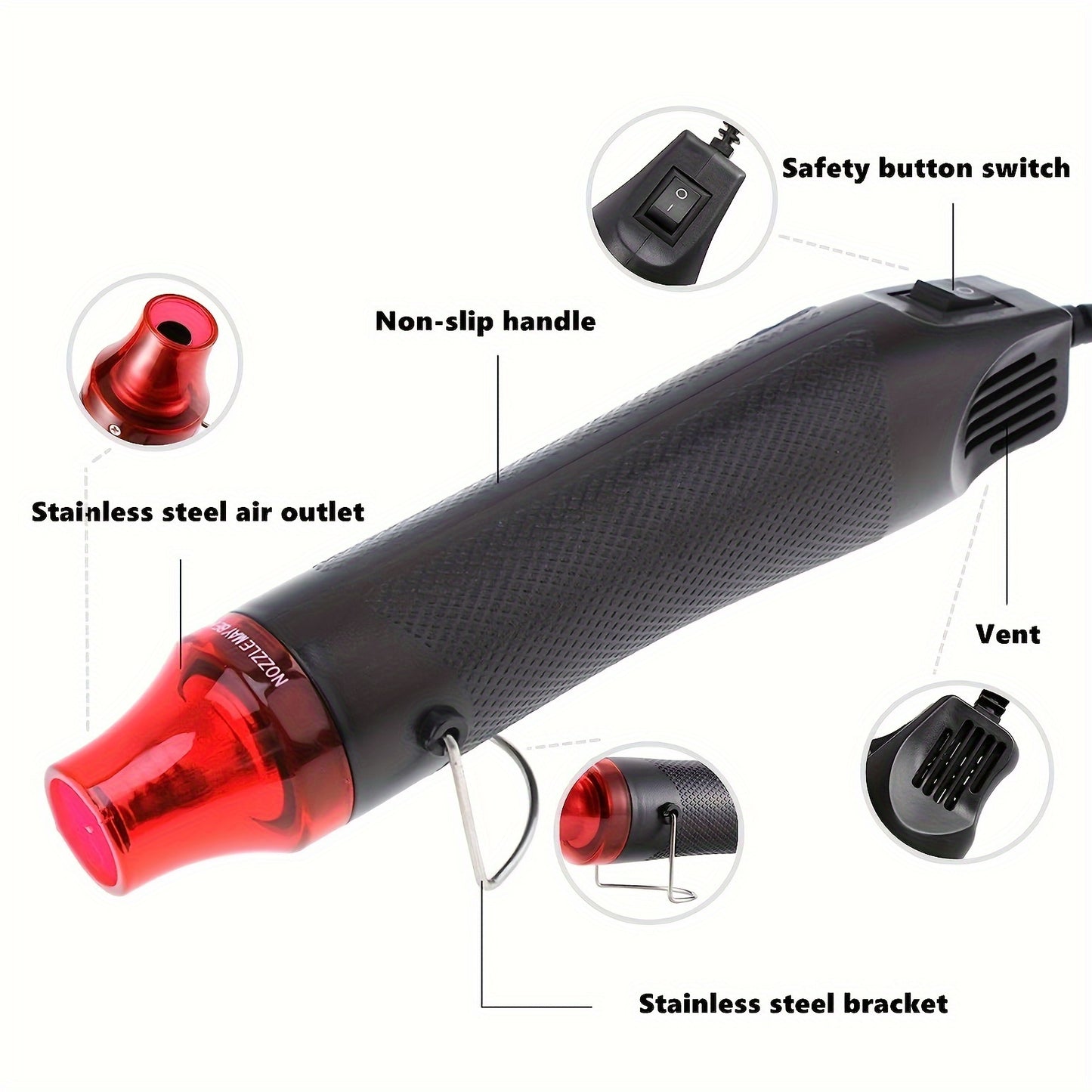 Small but mighty heat gun- perfect for shrinking wrap, DIY crafts and projects, European standard with 220-240V.