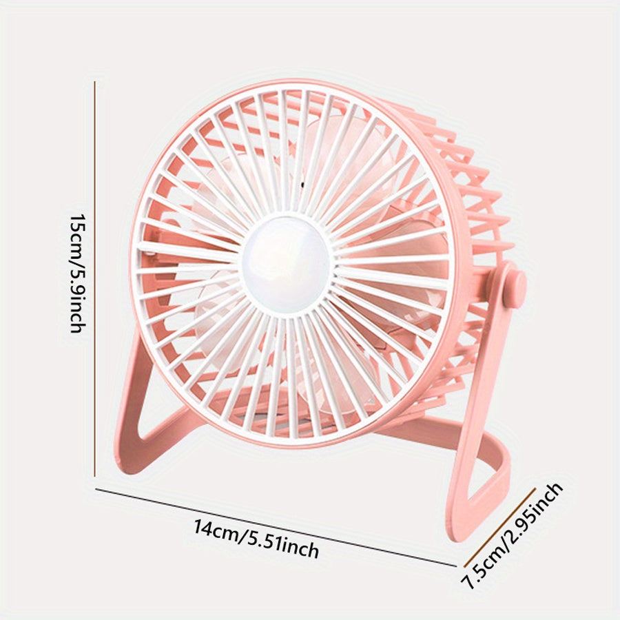 Mini Portativ USB Zaryadlash Stolda Ventilyator, Yotoqxona, Ofis va Siqilgan Joylar uchun Jim Oila Ventilyatori - Tegishli Boshqaruv, Jim Sovutish Ventilyatori