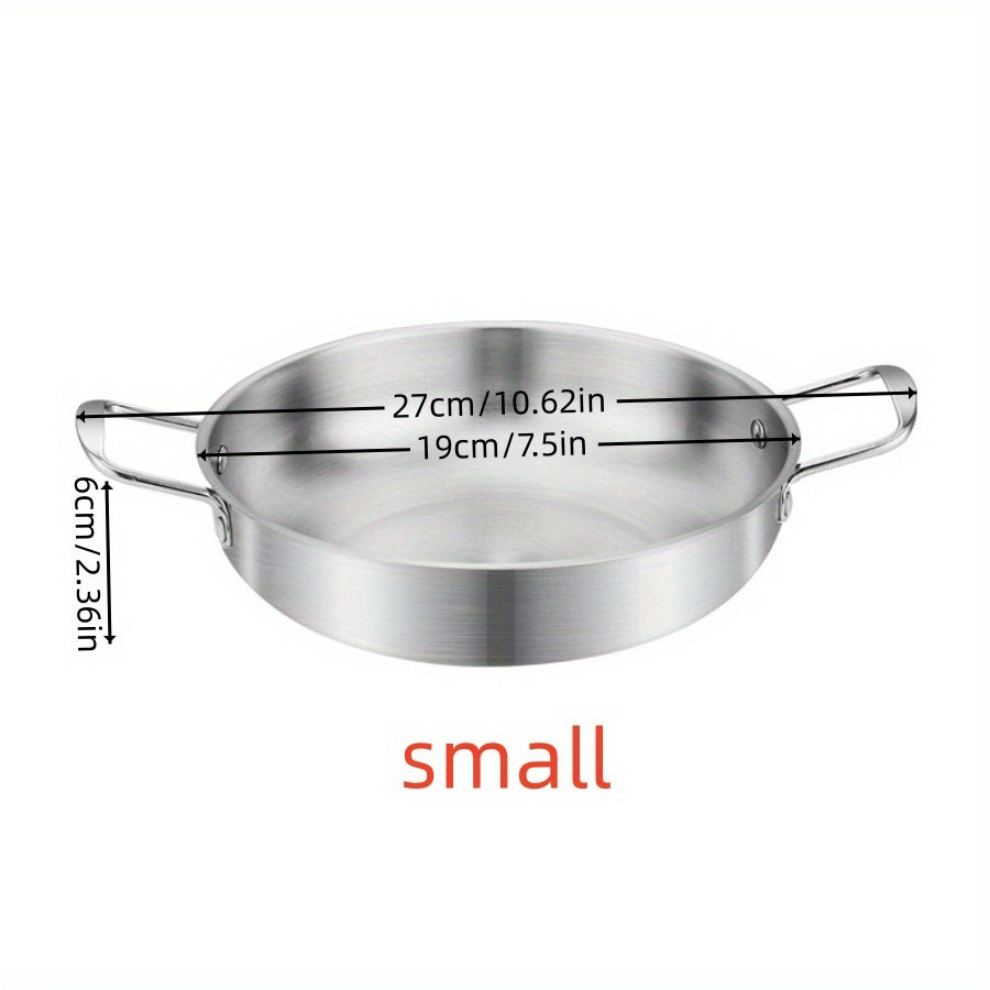 Golden-Tone Korean Ramen Pot made of Stainless Steel - Safe to Use in Dishwasher, Great for Cooking Soup & Seafood, Perfect for Home Kitchens & Restaurant Settings