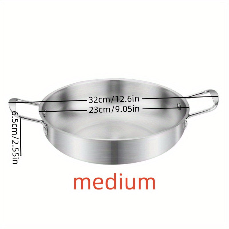 Golden-Tone Korean Ramen Pot made of Stainless Steel - Safe to Use in Dishwasher, Great for Cooking Soup & Seafood, Perfect for Home Kitchens & Restaurant Settings