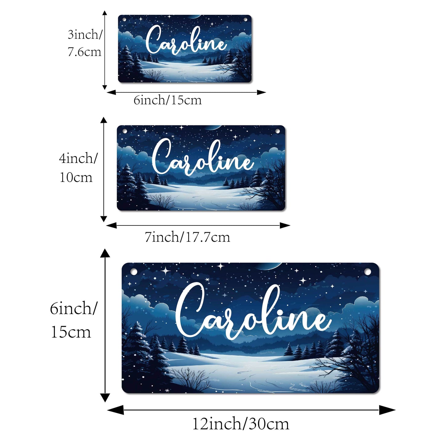 Custom name license plate featuring a starry sky design for home and car decor.