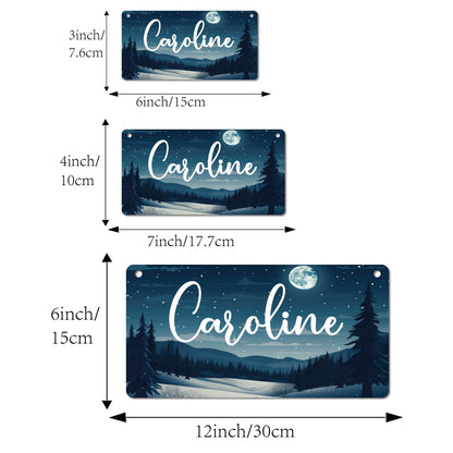 Custom name license plate featuring a starry sky design for home and car decor.