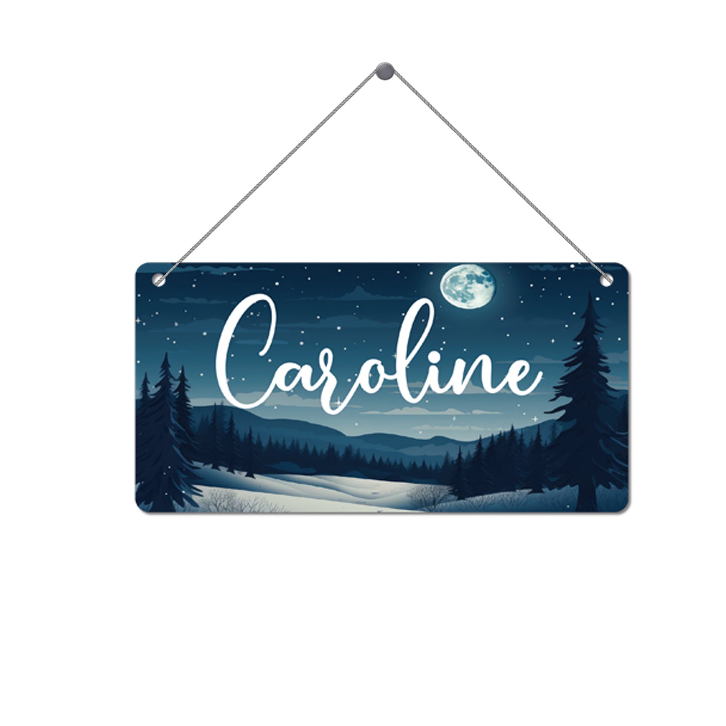 Custom name license plate featuring a starry sky design for home and car decor.