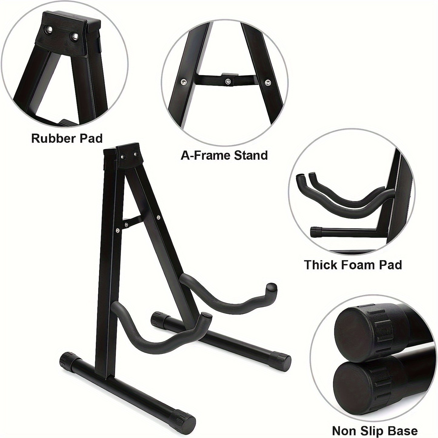 Metal A-shaped folding guitar rack stand