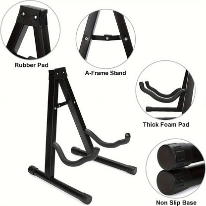 Metal A-shaped folding guitar rack stand