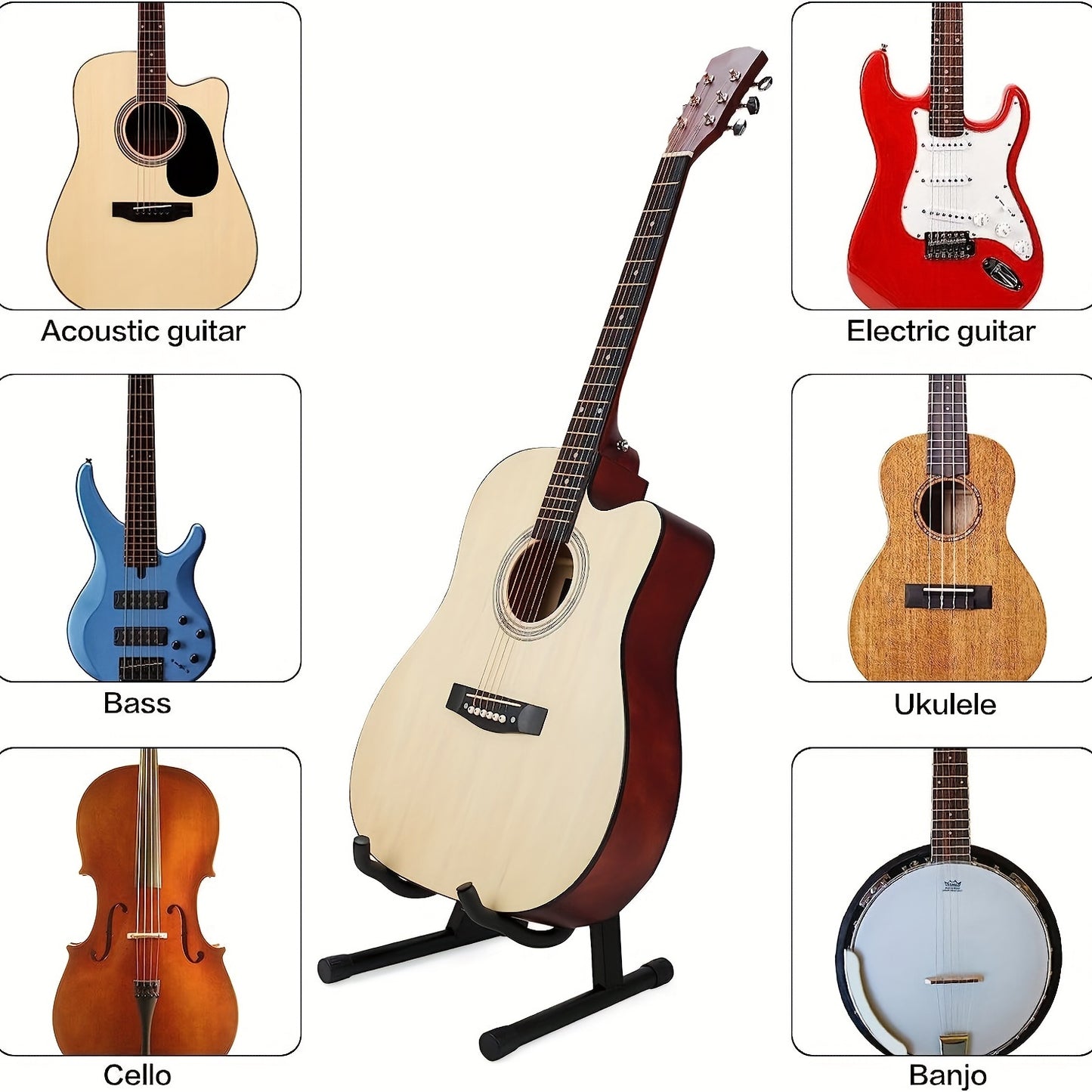 Metal A-shaped folding guitar rack stand