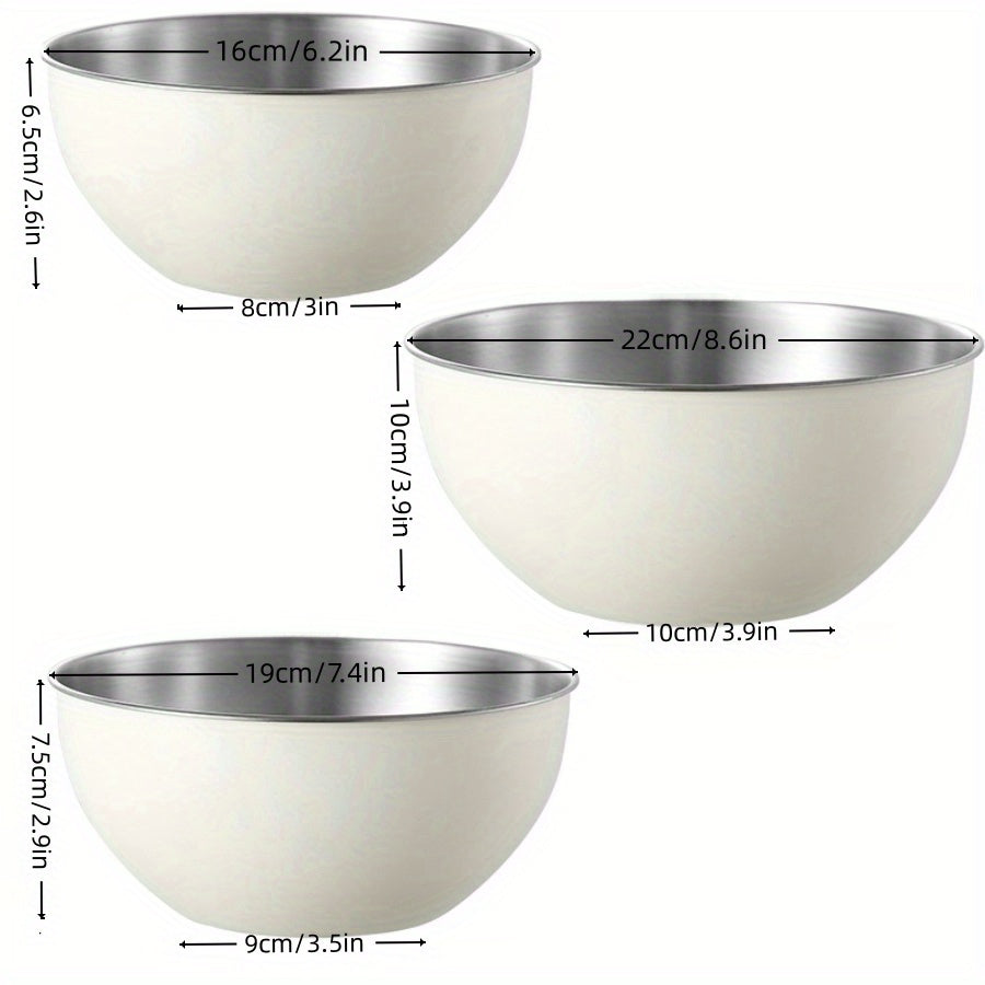 Large stainless steel salad bowl with lid for home kitchen, can be used as a mixing basin, baking bowl, or for whipping cream.