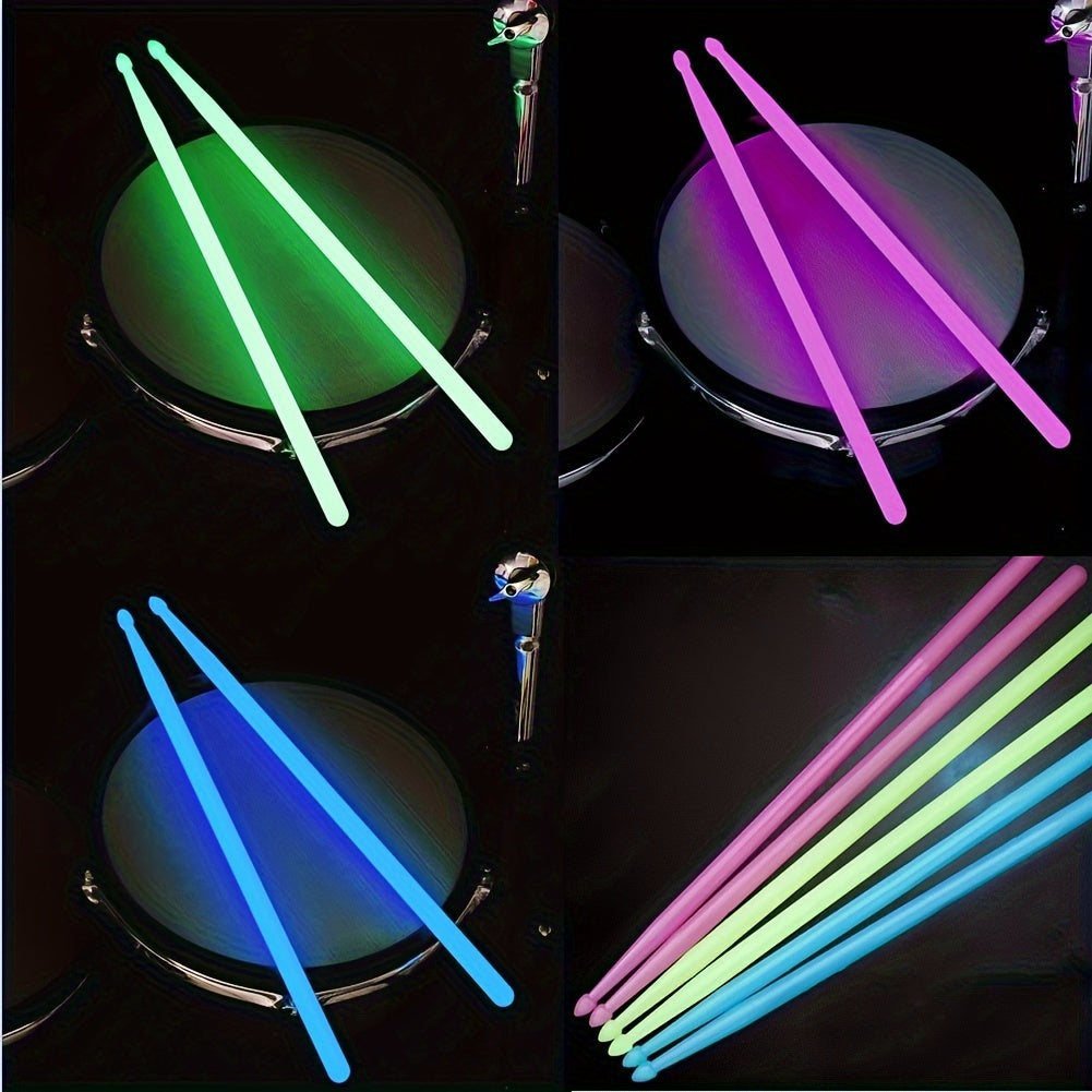 5A Fluorescent Drum Sticks for drums, jazz hammers, nylon luminous beat drumsticks for beginners and performers, drummer gifts.