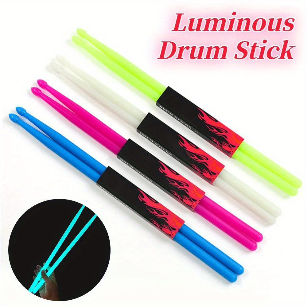 5A Fluorescent Drum Sticks for drums, jazz hammers, nylon luminous beat drumsticks for beginners and performers, drummer gifts.