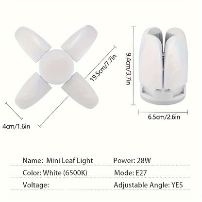 1 E27 LED Bulb Fan Blade Timing Lamp with Foldable design for Ceiling Light, AC175-265V.