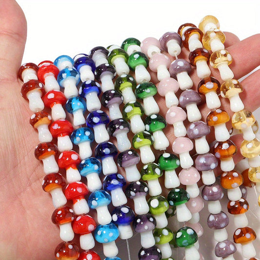 [Top Pick] 20-Piece Variety Pack of Lampwork Glass Mushroom Beads in Assorted Colors for Crafting Your Own Jewelry - Perfect for Necklaces & Bracelets, Mushroom Beads for Custom Jewelry, Bulk Pricing, Fashion Accessories