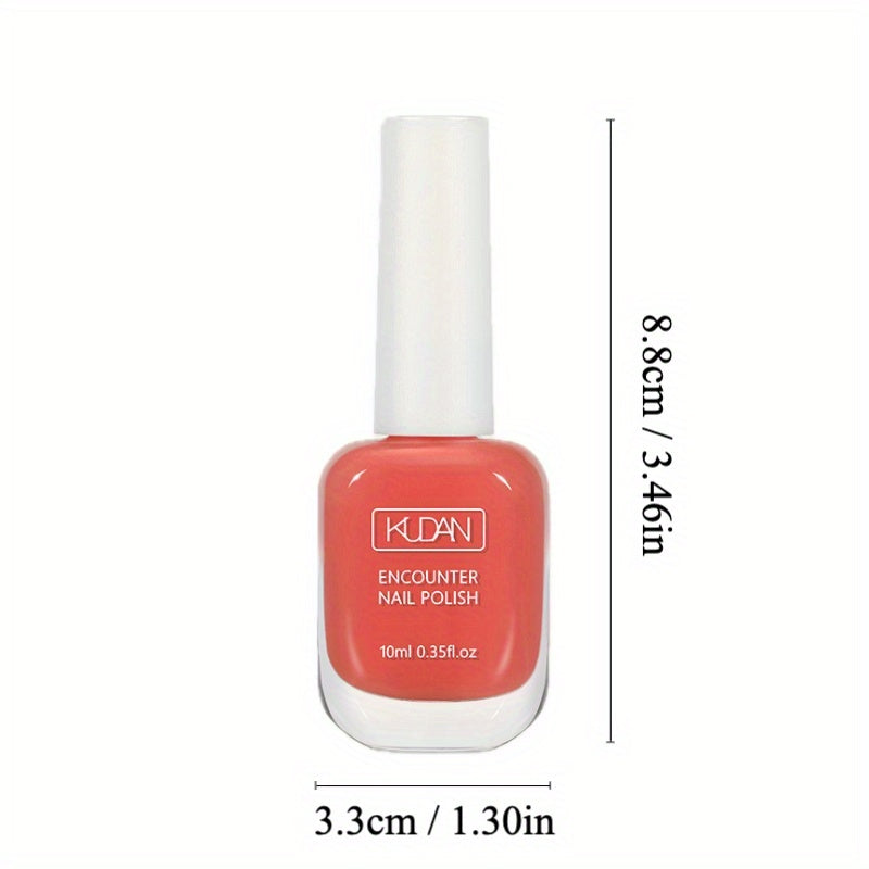 Set of 2 pink water-based nail polishes for daily wear, exfoliating, quick-dry, and alcohol-free. For adults.