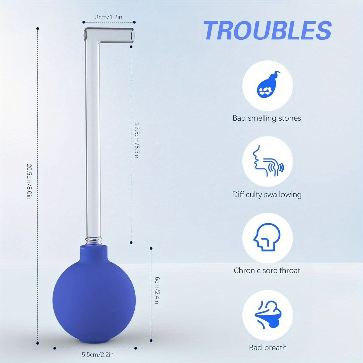 Tonsil Stone Removal Vacuum Set with PVC Suction Ball, Oral Hygiene Tool for Mouth Suction.