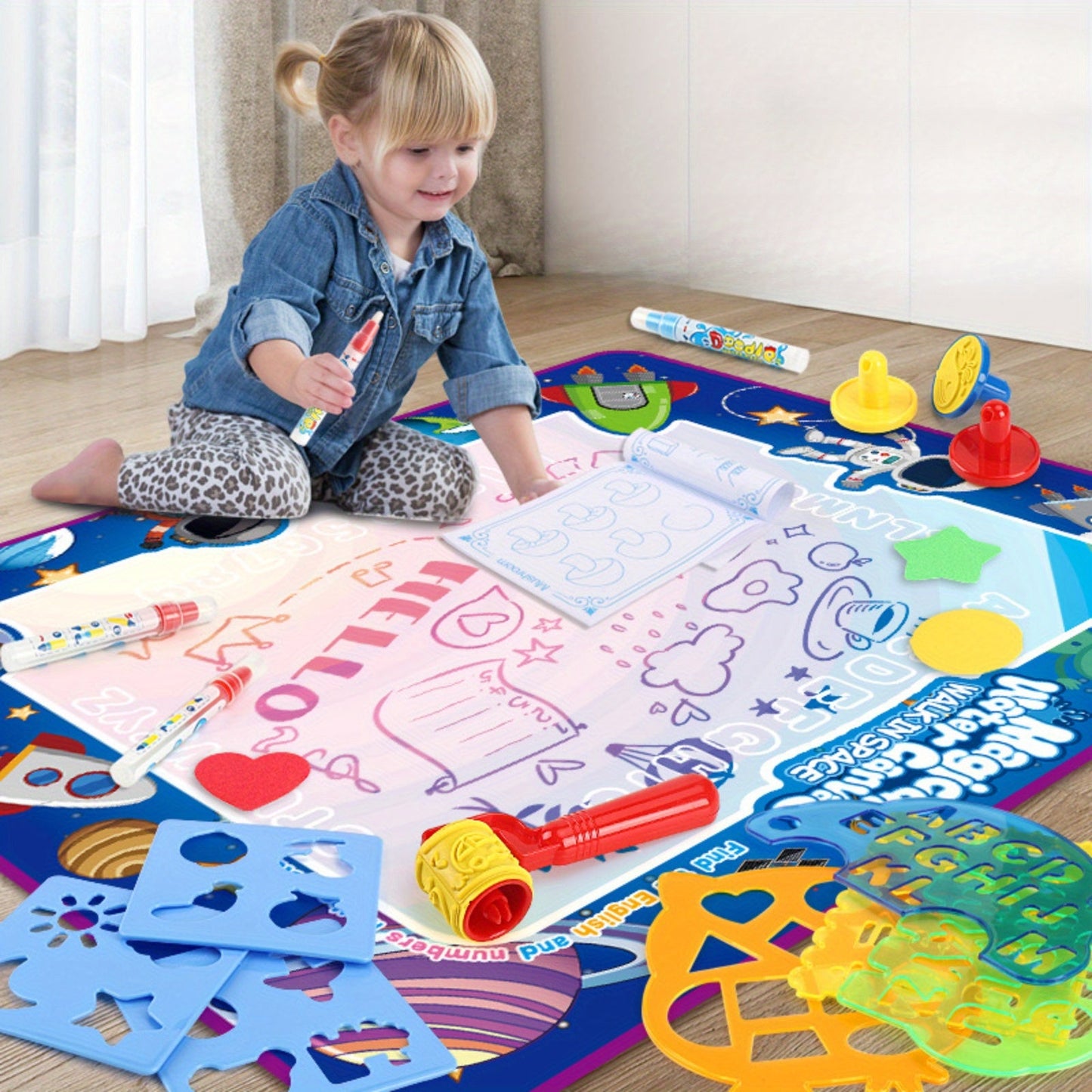 Toy puzzles, Enchanted Water Canvas, Drawing Pad, Scribble Board, Kids' Graffiti Art, Watercolor Mat, Artistic Drawing Board