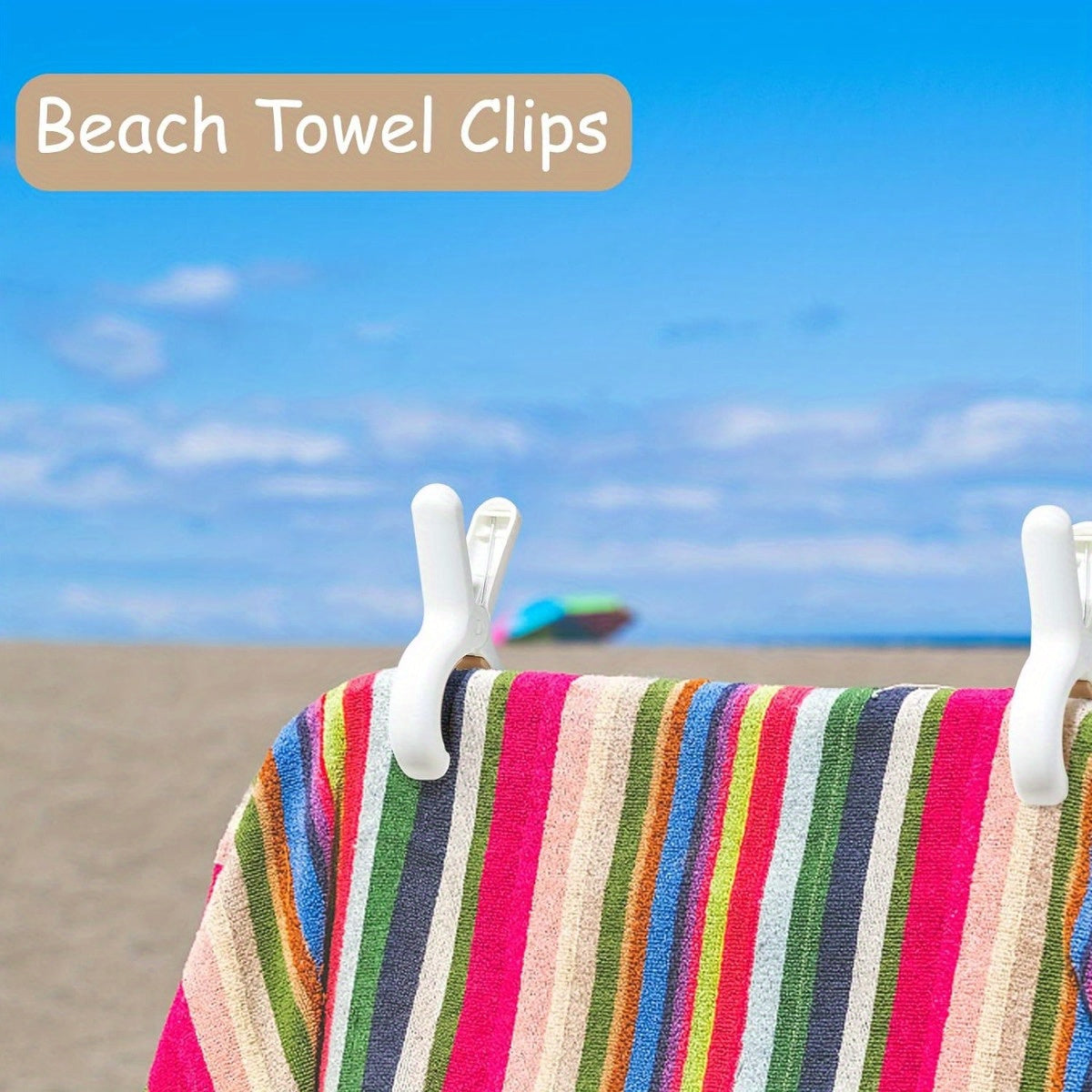 Durable Plastic Clothes Pins Featuring Anti-Rust Springs, Ideal for Securing Beach Towels and Laundry, Keep Your Towels, Clothes, and Blankets Dry on Clotheslines and Hanging Racks.