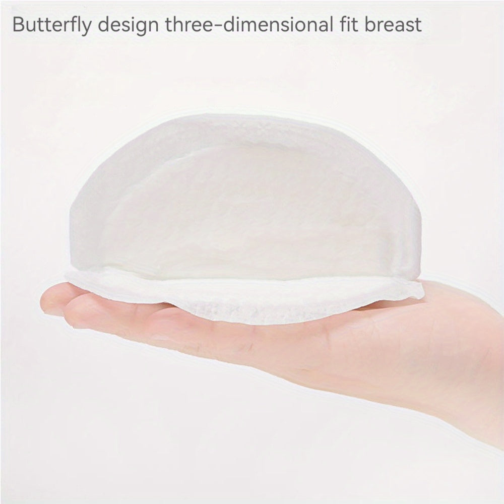 100 pieces of soft nursing pads made of cotton for comfortable wear. These disposable breast pads are designed with comfort in mind.