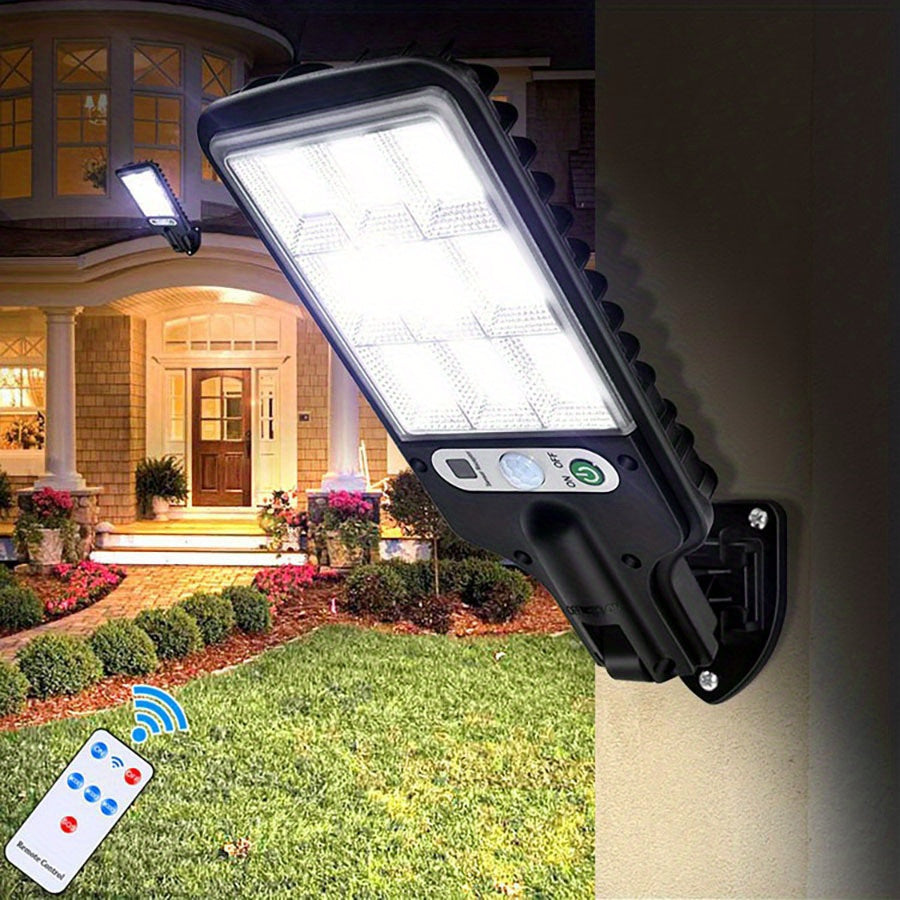 2 Solar Motion Sensor Lights with Remote Controller for Garden security and lighting.