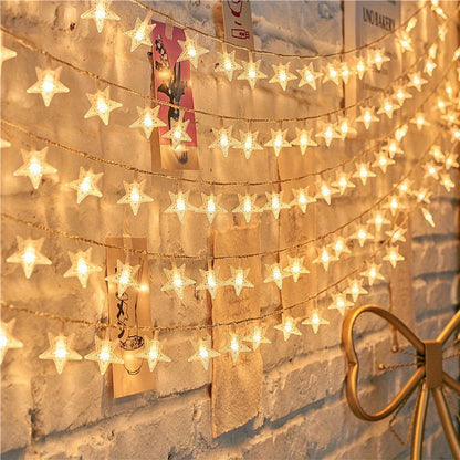 Battery-operated warm white LED string lights perfect for parties, weddings, and holiday decorations by Majisu.