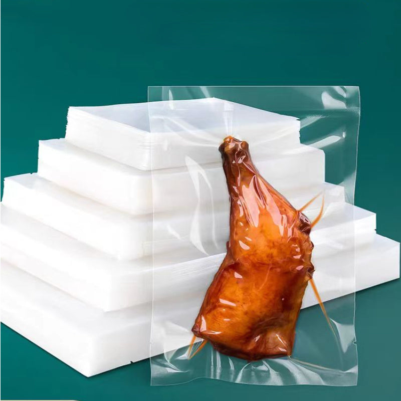 50 BPA-free embossed vacuum bags for food freshness, pumping compression and household sealing.