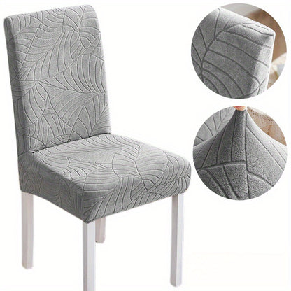 4/6pcs Anti-Splash Leaf Textured Chair Covers, Detachable, Washable, Pet-Friendly, Suitable for Home Decor.