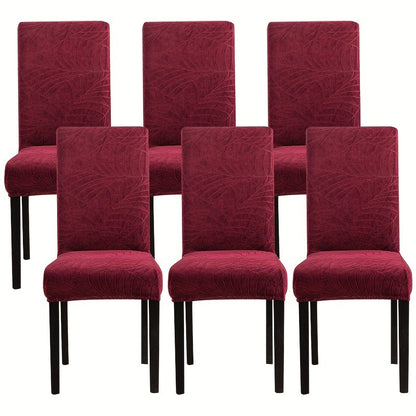 4/6pcs Anti-Splash Leaf Textured Chair Covers, Detachable, Washable, Pet-Friendly, Suitable for Home Decor.