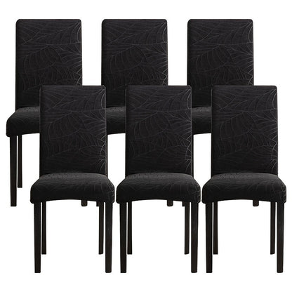 4/6pcs Anti-Splash Leaf Textured Chair Covers, Detachable, Washable, Pet-Friendly, Suitable for Home Decor.