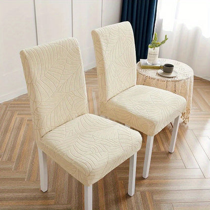 4/6pcs Anti-Splash Leaf Textured Chair Covers, Detachable, Washable, Pet-Friendly, Suitable for Home Decor.