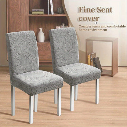 4/6pcs Anti-Splash Leaf Textured Chair Covers, Detachable, Washable, Pet-Friendly, Suitable for Home Decor.