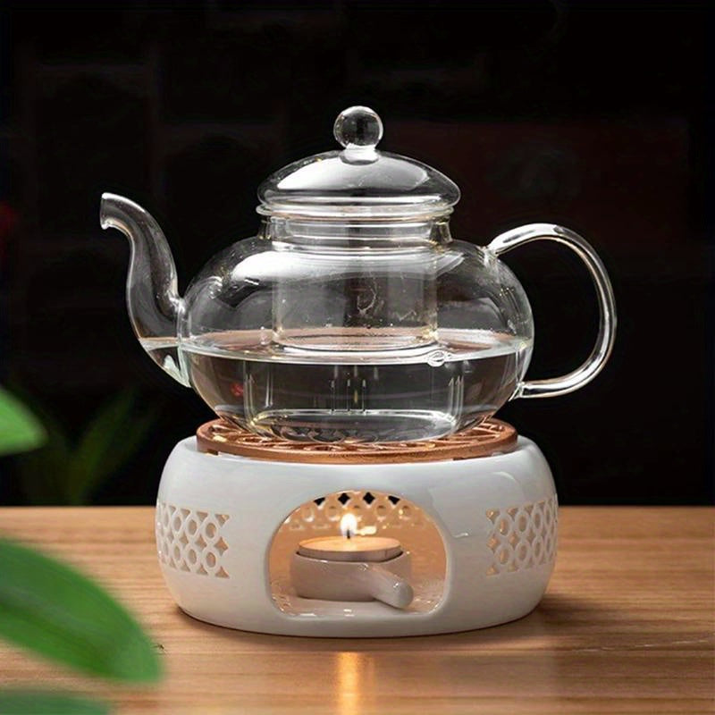 Ceramic Teapot Heater Holder for Warming Tea, Coffee, Water, Candle Insulation Base, Teapot Warmer - Ideal for Home, Dorm, Restaurant, Hotel, Office - Tea Accessories