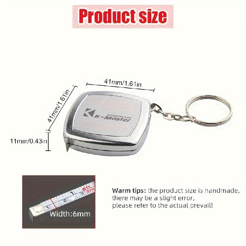 2M retractable ruler keychain tape measure