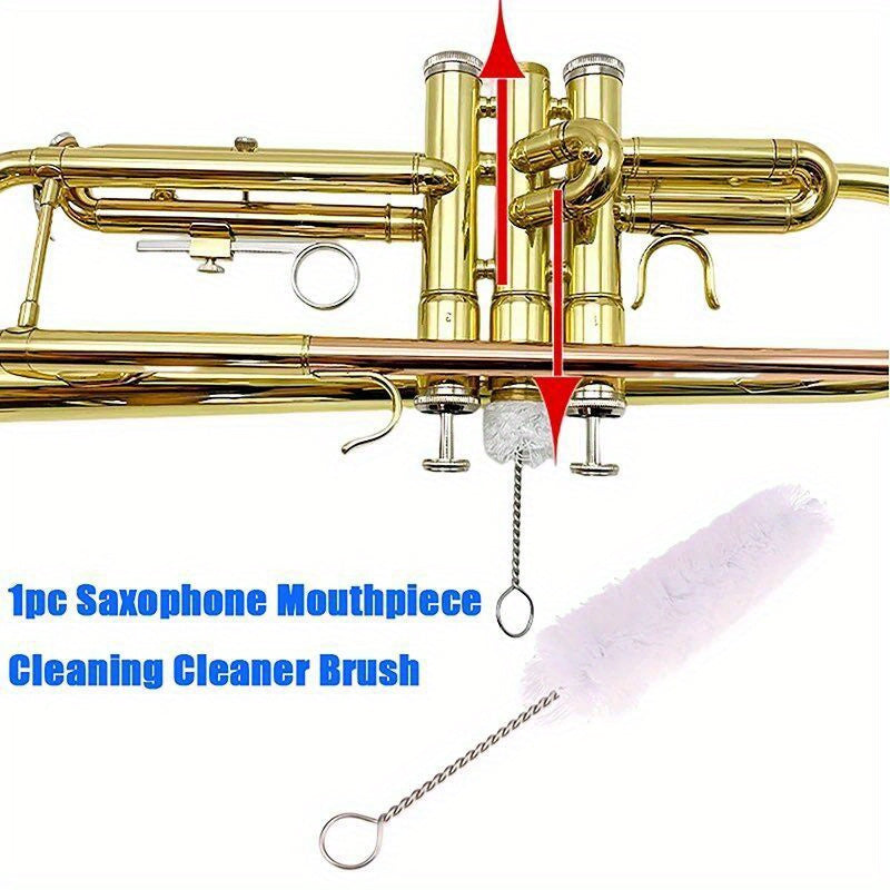 FF Bonfires Щетка для чистки мундштуков саксофона - Металлическая ручка с мягкой щетиной для различных духовых инструментов.