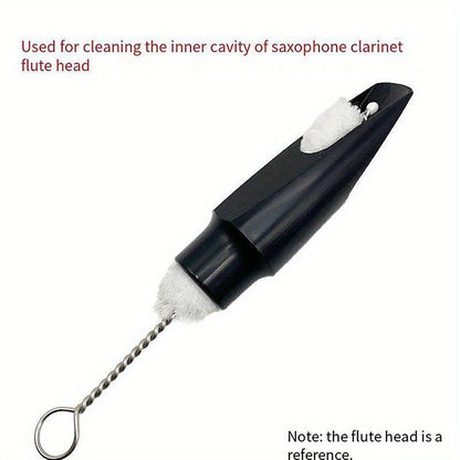 FF Bonfires Saxophone Mouthpiece Cleaner Brush - Metal handle with soft bristles for various wind instruments.