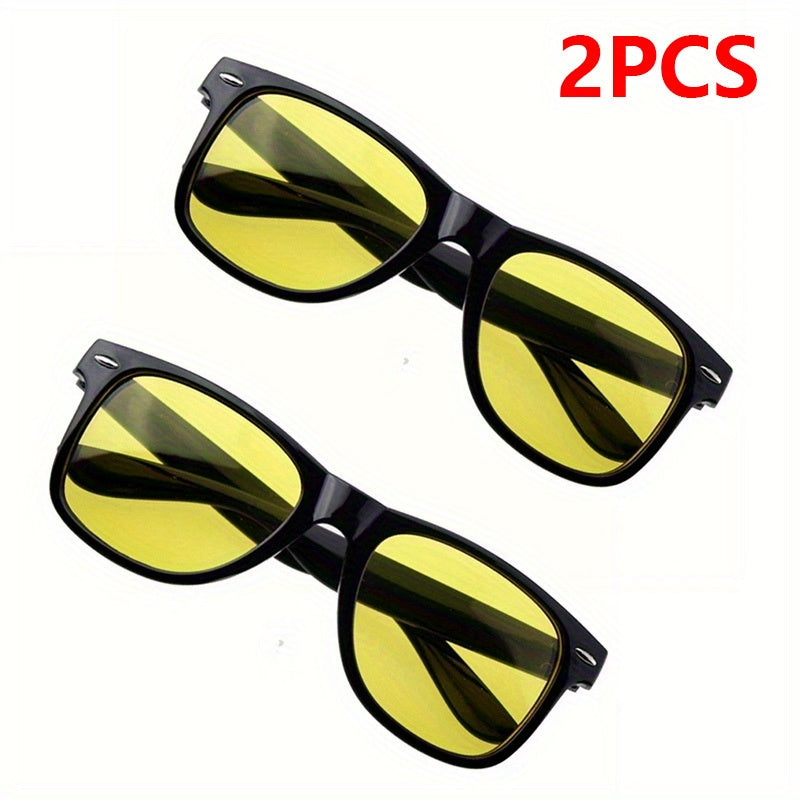 1/2pcs Yellow Lens Night Vision Glasses for Men and Women Drivers