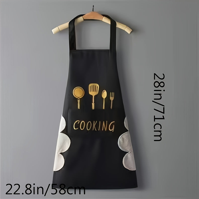 Polyester Waist Apron, Waterproof and Oil-Proof, Simple Style, Thickened, Fashionable, Suitable for Kitchen and Household Work, Home Apron, Kitchen Supplies