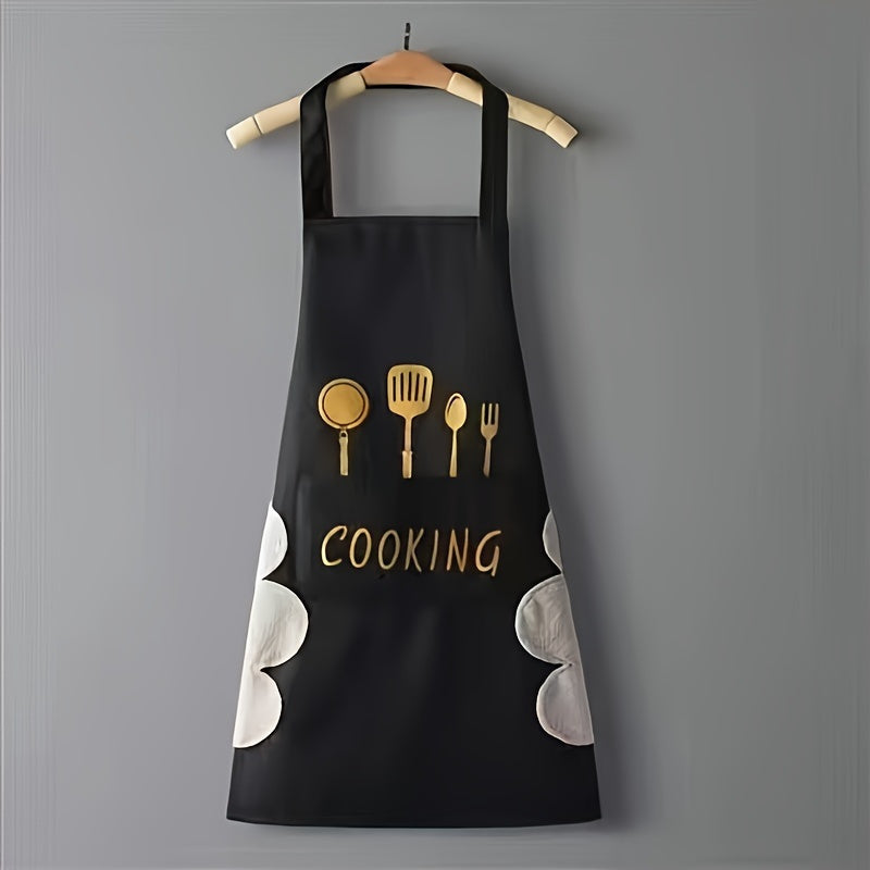 Polyester Waist Apron, Waterproof and Oil-Proof, Simple Style, Thickened, Fashionable, Suitable for Kitchen and Household Work, Home Apron, Kitchen Supplies