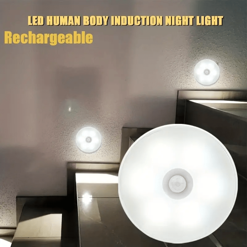 4pcs Rechargeable Motion Sensor Wall Light: Automatic Night Switch & Decorative Lighting for Kitchen & Bedroom