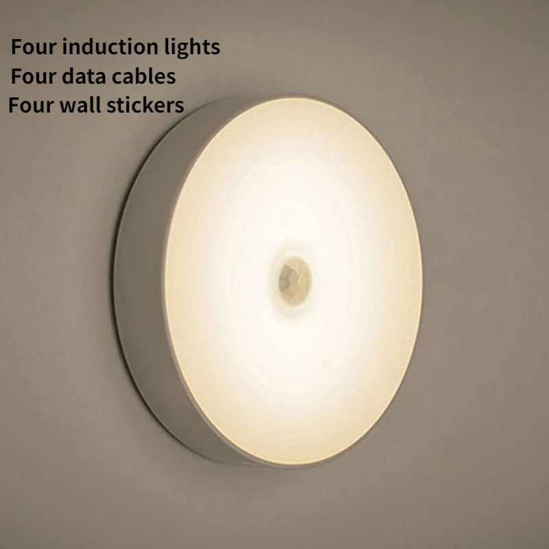 4pcs Rechargeable Motion Sensor Wall Light: Automatic Night Switch & Decorative Lighting for Kitchen & Bedroom