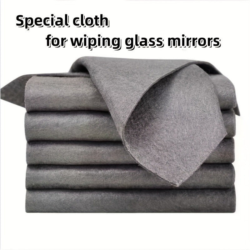 Magic Glass Wiping Rags - Pack of 2, 5, or 10. Multi-functional cloths for cleaning car glass windows and mirrors. Suitable for home and car washing, as well as household kitchen and bathroom cleaning. Made from durable microfiber material, these cloths