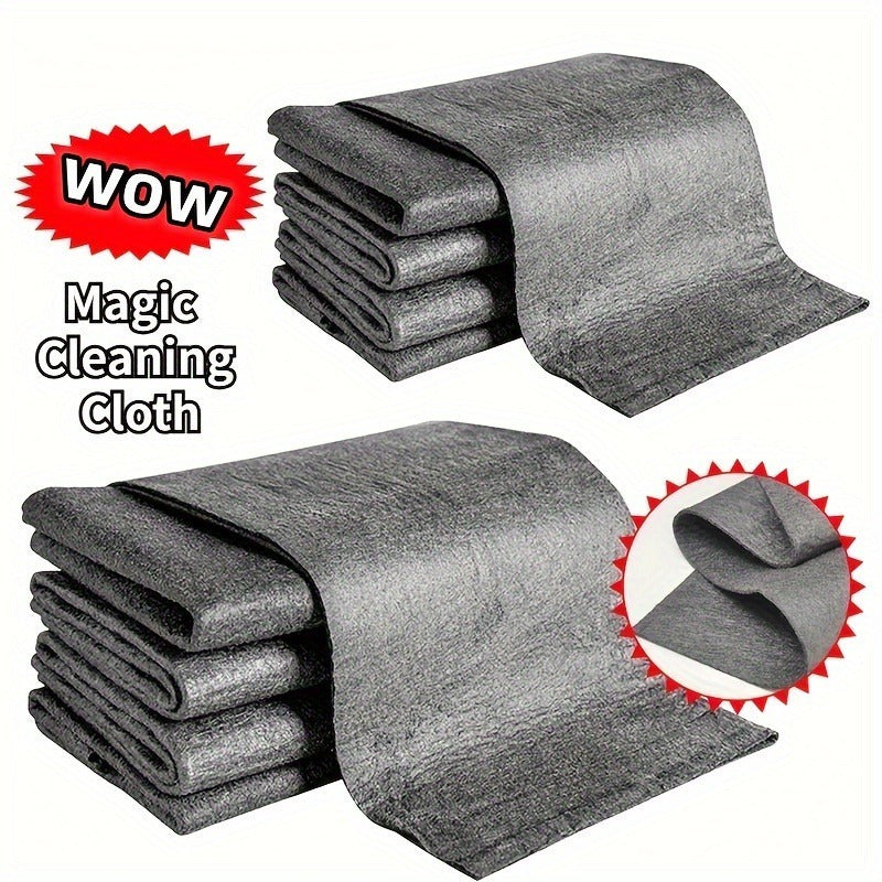 Magic Glass Wiping Rags - Pack of 2, 5, or 10. Multi-functional cloths for cleaning car glass windows and mirrors. Suitable for home and car washing, as well as household kitchen and bathroom cleaning. Made from durable microfiber material, these cloths