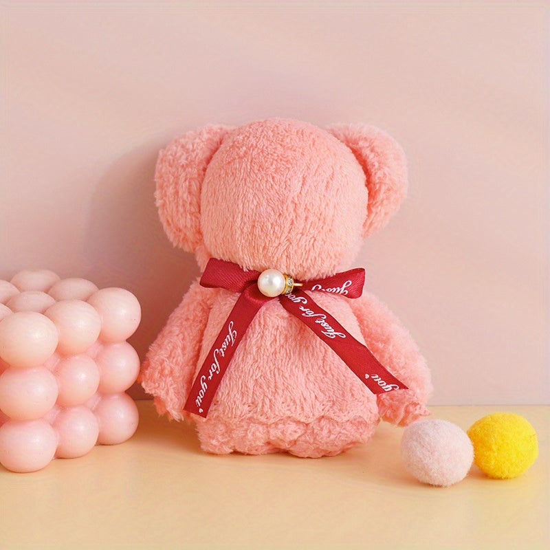 Bear-shaped ultra soft towel made of coral velvet, ideal gift for weddings, Valentine's Day, and housewarmings. Great for holiday decor and home supplies.