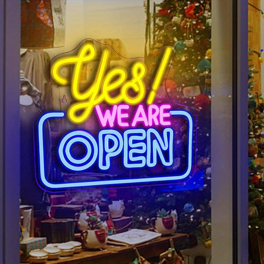 Neon commercial sign with bright LED light for high visibility, perfect for electronic display on walls or windows in bars, coffee shops, salons, hotels, and stores. Powered by USB.