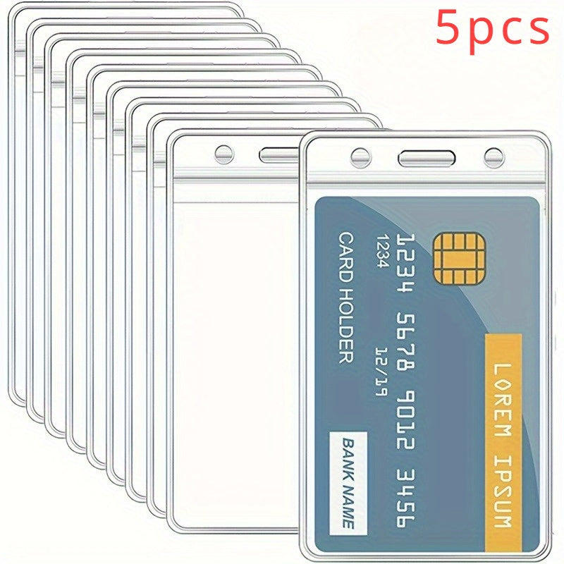 Durable waterproof PVC card holder protector cases for various cards in 3-pack, 5-pack, and 10-pack options.