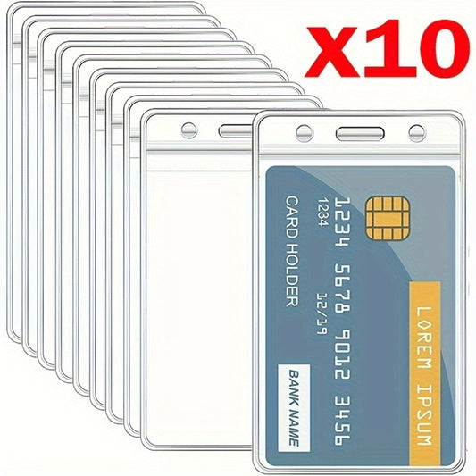 Durable waterproof PVC card holder protector cases for various cards in 3-pack, 5-pack, and 10-pack options.